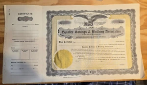 Certificado de Stock Vintage Igualdad Ahorro y Construcción Assoc St Louis - En Blanco 5x - Imagen 1 de 2