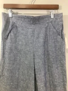 CASSMODE New York Linen Blend Navy/White Palazzo Light Weight Pants Size 8 NWT - Picture 1 of 8