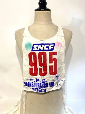 Ancien dossard Chasuble Ski du Marathon Transjurassienne SNCF 1983 - Photo 1/2