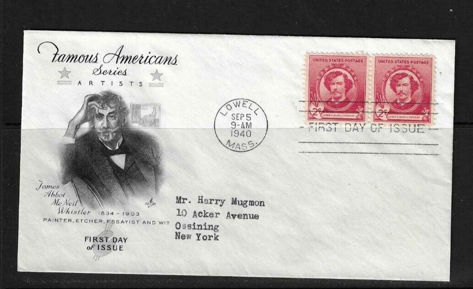 USA SC # 885 James Abbot McNeil FDC . Artcraft Cachet - Image 1 of 1
