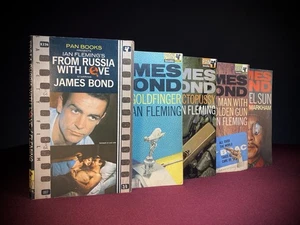 JAMES BOND 5x Pan 1st Ed: Fr. Russia/Goldfinger/Golden Gun/Octopussy/Colonel Sun - Imagen 1 de 17