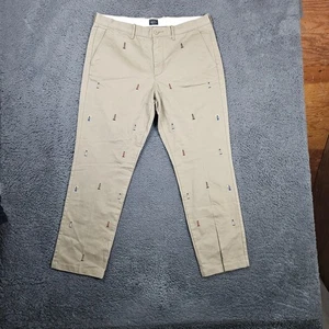 J.Crew Broken In Herren 770 Lighthouse Print Khaki Freizeithose W36 L32 - Bild 1 von 11