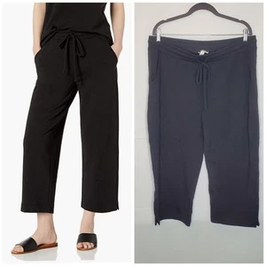 Nuevo sin etiquetas Pantalón Daily Ritual Para Mujer Negro Gran Tamaño Terry Algodón y Modal Pierna Ancha XL - Imagen 1 de 7