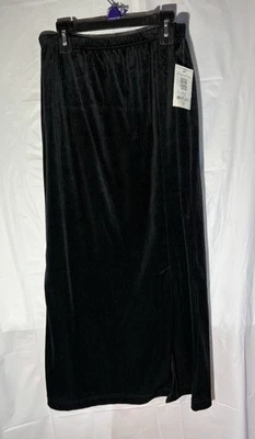 Falda lápiz vintage TR BENTLEY S pequeña negra acanalada terciopelo maxi abertura nueva con etiquetas Y2K Foto 1 de 4