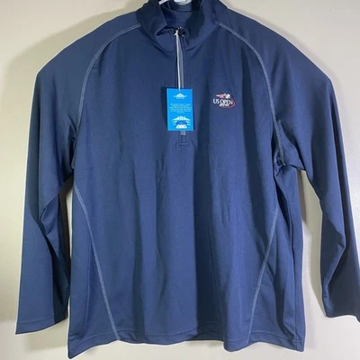 Vansport 2014 US Open Tennis 1/4 Zip Pullover Jacket Blue Men's  Size XL - Image 1 of 4