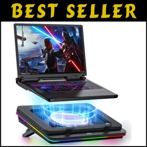 Refroidisseur d'ordinateur portable Turbo-Fan de qualité industrielle (14,1-19,3 pouces) - Effets RGB vibrants - Photo 1/10