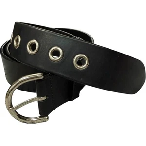 Vintage Coach Black Leather Grommet Belt D-Ring Buckle XL 34 Unisex Costa Rica - Picture 1 of 6