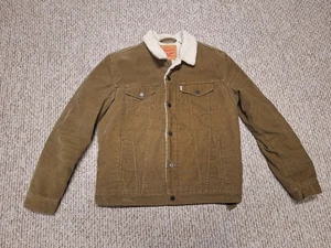 Levis Cord Sherpa Trucker Jacke Herren LARGE braun Fleece gefüttert - Bild 1 von 8