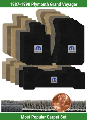 Conjunto de tapete personalizado Ultimat para '87-90 Plymouth Grand Voyager com logotipo (3 peças) #115O - Imagem 1 de 4