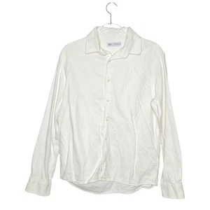ZARA 100% Cotton White Button Down Up Shirt Men SZ Medium Minimalist Work Office - Picture 1 of 5