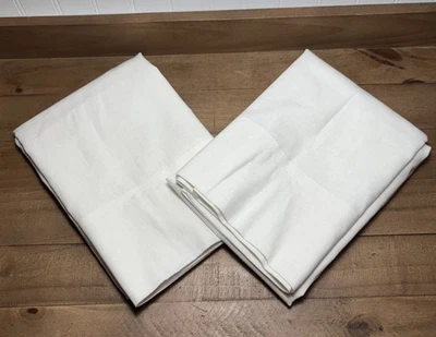Pottery Barn European Flax Linen Cotton Pillowcases ~ King ~ White - Image 1 of 4