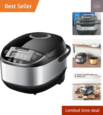 Elegant Black Rice Cooker with 11 Cooking Functions, Keep Warm & LED Display - Image 1 of 4