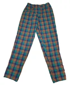 RARE Vtg 80s FIORUCCI Plaid Pants US 30-31 Punk Designer Italy Retro Grunge 70s - Picture 1 of 19