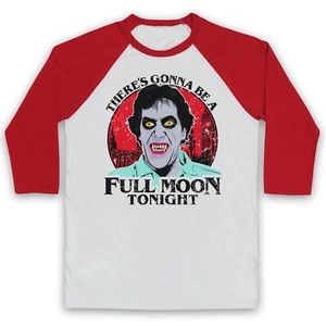 AMERICAN WEREWOLF LONDON FULL MOON TONIGHT HORROR 3/4 SLEEVE BASEBALL TEE - Picture 1 of 11