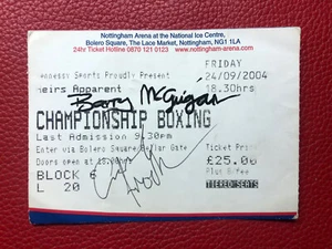Carl Froch & Barry McGuigan Signed Boxing Ticket - 24/09/2004 - PLEASE READ - Picture 1 of 6