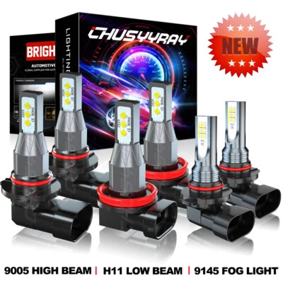 Para Para Acura MDX 2004 2005 2006 6000K LED Faros + Luces Antiniebla Bombillas Foto 1 de 4