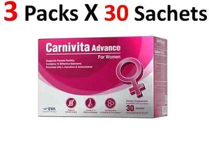 3 Packs Carnivita Advance for Woman supports female fertility  3 X 30 sachets - Picture 1 of 5