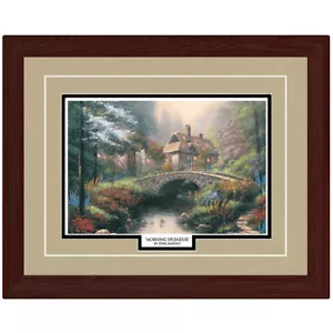 MORNING SPLENDOR by Derk Hansen 21x17 FRAMED PRINT Stone Bridge Stream Cottage - Picture 1 of 1