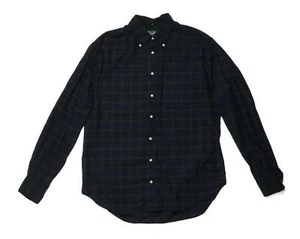 Gitman Vintage $240 Blue Green Black Watch Plaid Brushed Cotton Shirt Small XL - Picture 1 of 7
