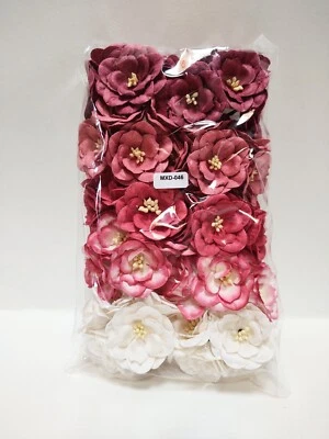 50 Magnolia's, Mix Set Of Red Magnolia's, Mulberry Paper Flowers #MXD-046 - Image 1 of 3