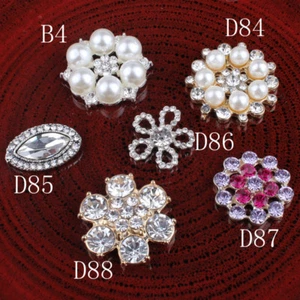30pcs/lot Vintage Handmade Metal Rhinestone Buttons Bling Alloy Crystal Flatback - Picture 1 of 7