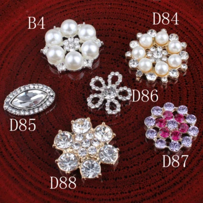 30pcs/lot Vintage Handmade Metal Rhinestone Buttons Bling Alloy Crystal Flatback - Image 1 of 4