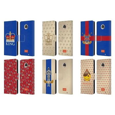OFFICIAL emoji® ROYAL LEATHER BOOK CASE FOR MOTOROLA PHONES - Image 1 of 4