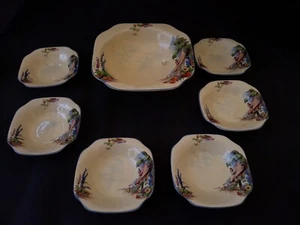 Vintage sweet dish & bowls Royal Staffordshire pottery AJ Wilkinson Honeyglaze - Picture 1 of 8