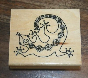 FANCY GECKO Mounted Rubber Stamp NEW! 3" x 2.5" Anita's - Picture 1 of 4
