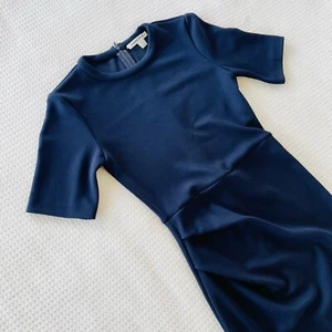 Country Road Navy Blue Dress Size XXS/6 Midi Bodycon Fitted Stretch - Picture 1 of 14