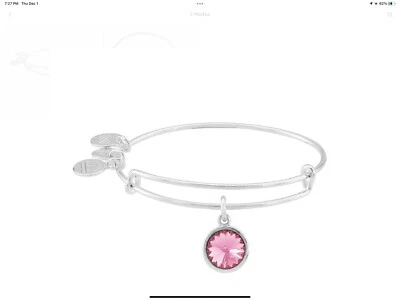 Brazalete expandible Alex And Ani October Birthstone plateado A09EB249S Foto 1 de 2