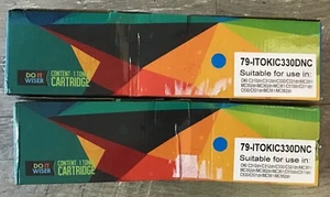 2PK Do it Wiser Compatible Toner Cartridge for Oki C310dn C312dn C330-CYAN - Picture 1 of 2