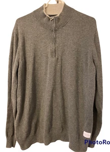 Mens Five Four 1/4 Zip Grey Sweater Size Large Long Sleeve EUC - Picture 1 of 7