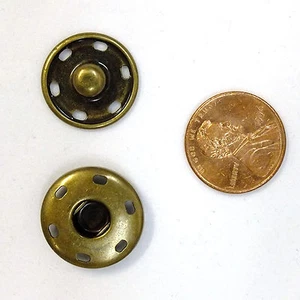 New Sew-On Snaps Fasteners Size:19mm 144 sets package, Color: Antique Brass - Picture 1 of 2