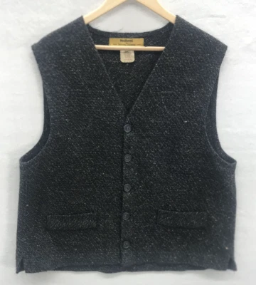 Chaleco De Colección Weathered by Natural Threads Talla M Gris Texturizado Sin Mangas Abotonable Foto 1 de 4