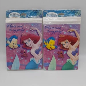 Vintage Disney's The Little Mermaid Party Invitation Cards  16 cards Ariel - Picture 1 of 5