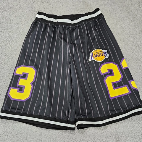 Los Angeles Lakers NBA Shorts Mens Size Small Black Pinstriped Lebron James #23 Cover