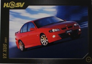 HSV 20th Anniversary Card 1987 - 2007 VX XU6 2001 Holden No. 50 