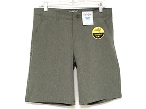 Cat & Jack Boys 18 Heather Olive/Gray Adjustable Waist Flat Front Shorts - Picture 1 of 8