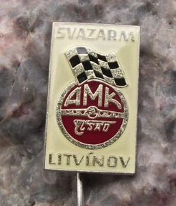 Antik Svazarm AMK Litvinov Auto Motorrad Klub Tschechischer Motor Rennsport Flagge Pin Abzeichen - Bild 1 von 4