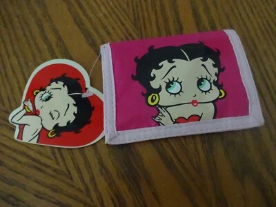 НОВЫЙ С ЯРЛЫКАМИ РОЗОВЫЙ BETTY BOOP НЕЙЛОНА СКЛАДНОГО БУМАЖНИКА - Изображение 1 из 2