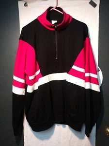 VTG COLORBLOCK WARM-UP SWEATSHIRT JACKET M/L RARE FIRENZE EUC - Picture 1 of 3