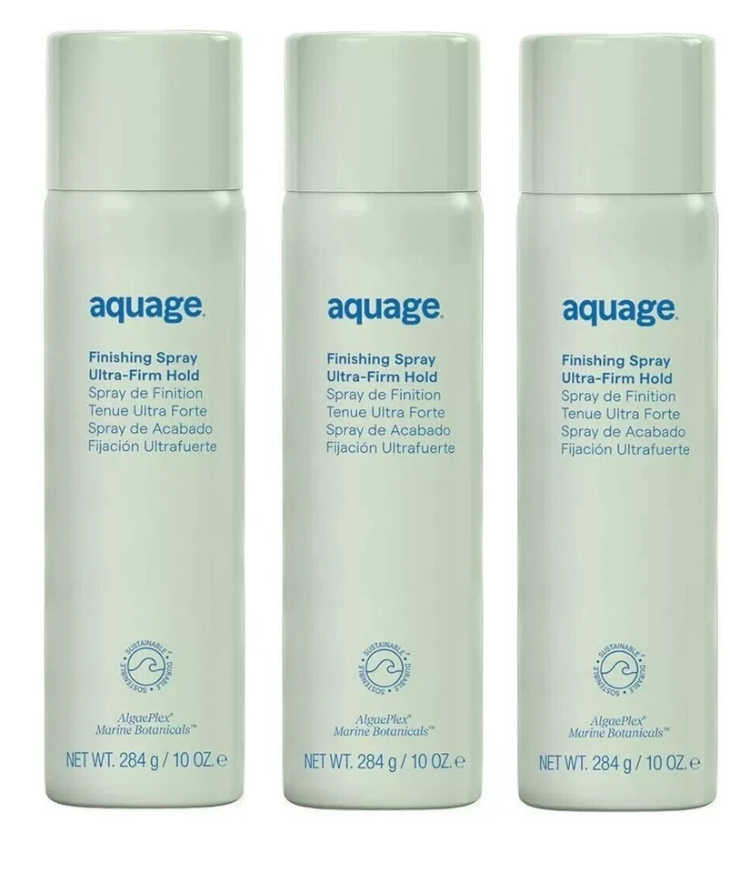 3 PACK! AQUAGE FINISHING SPRAY ULTRA-FIRM HOLD 10 OZ HAIRSPRAY LOT - STRONGER - Image 1 of 1
