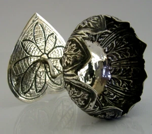 SCHÖNE INDISCHE HOCHWERTIGE MASSIVE SILBER KERZE / RÄUCHERSCHALE um 1900 ANTIK 60g - Bild 1 von 9