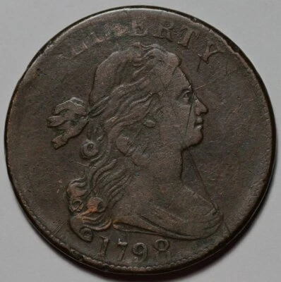 1798 Draped Bust Large Cent - 2nd Hair Style - Scratched - US 1c Copper Coin - Image 1 of 4
