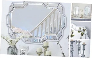 Silver Wall Mirrors Decor, Large Living Room Mirror with Beveled Frame, - Picture 1 of 7