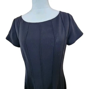 Vintage Anne Klein schwarzes Midi-Etuikleid Damengröße 8 gefüttert Flügelärmel bescheiden - Bild 1 von 16