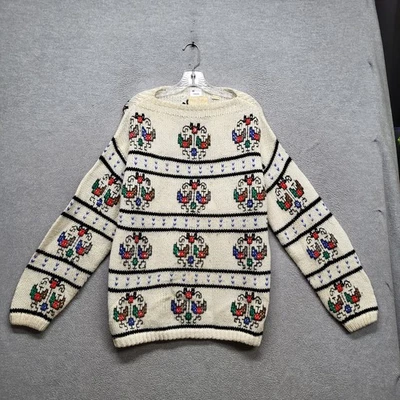 VINTAGE White Stag Women Sweater M Ivory Geometric Made In Japan - Image 1 of 4