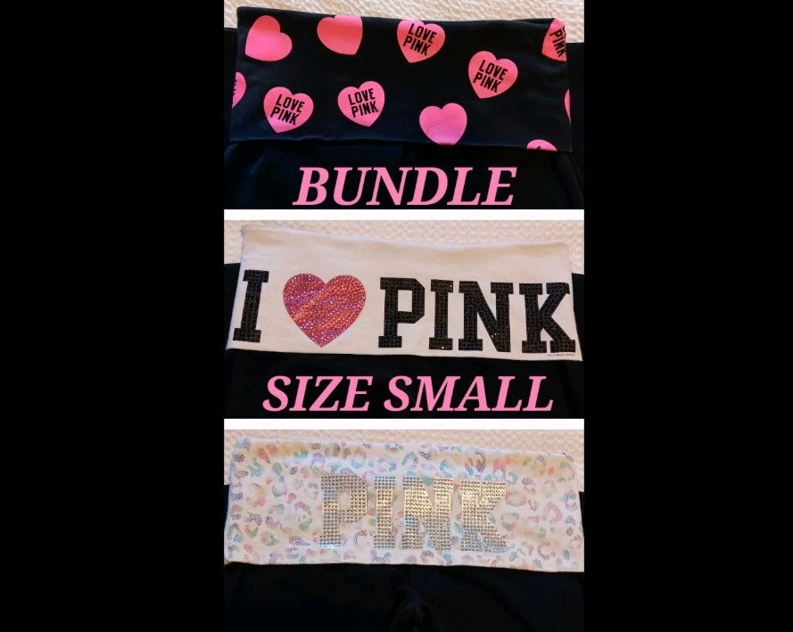 Victoria's Secret ROSA Y2K Cheetah Heart Bling Leggings Plegables Paquete Lote Talla S Foto 1 de 4