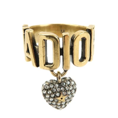 Anillo Christian Dior J'ADIOR Metal Estrás Estrella Corazón M Oro Auténtico Usado Envío Gratis Foto 1 de 4
